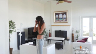 Sister Licks Brother's Balls & Cock! Tan Beauty Teasing & Pleasing!