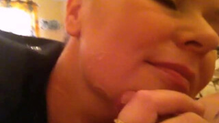 Dad Cums On Daughter's Face During Blowjob - Incest XXX Video