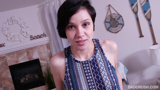 Daughter Preps Pussy for Father Fucking with Masturbation in Stockings