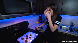 Hilarious Daughter Spoil Dessert & Sucks Daddy's Dick with Eye Contact