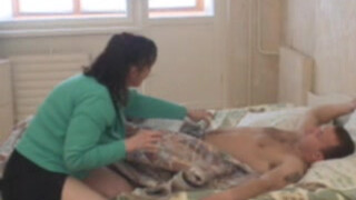 Russian Mom Gives Son Morning Blowjob and Sex - Watch Now!