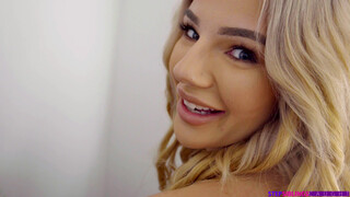 Maid Uniform-Clad Sister Smiling in Bed with Brother