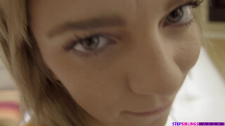 Hot Blond Sis Fucks Bro while Making Eye Contact