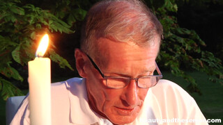 Grandpa & Granddaughter's Romantic Dinner Ends in Delicious Blowjob