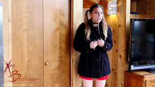 Daughter with Pigtails Gives Dad a Surprise on Kitchen Table