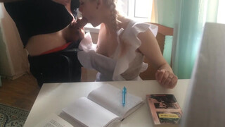 Stepdad Fucks Blonde Stepdaughter Cheeky Without Homework