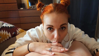 Stepsister likes to play with her stepbrother's dick after college