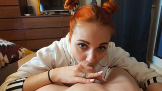 Stepsister likes to play with her stepbrother's dick after college