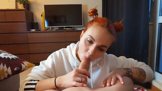 Stepsister likes to play with her stepbrother's dick after college