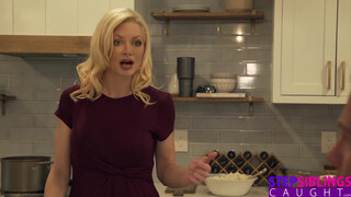 Stepsisters' Holiday Threesome: Brother Joins In!